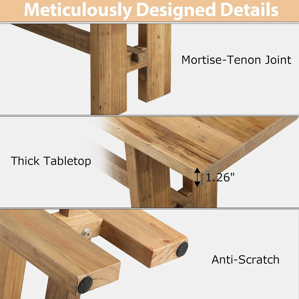 HOKYHOKY Reclaimed Solid Wood Bench, 43.3" Farmhouse Entryway Bench | Na...