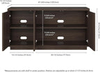 Henn&Hart Fluted TV Stand for TVs up to 55" with 3 Swing Out Ribbed Doors and Adjustable Shelves for Living Room, Family Room, or Office, Warm Brown