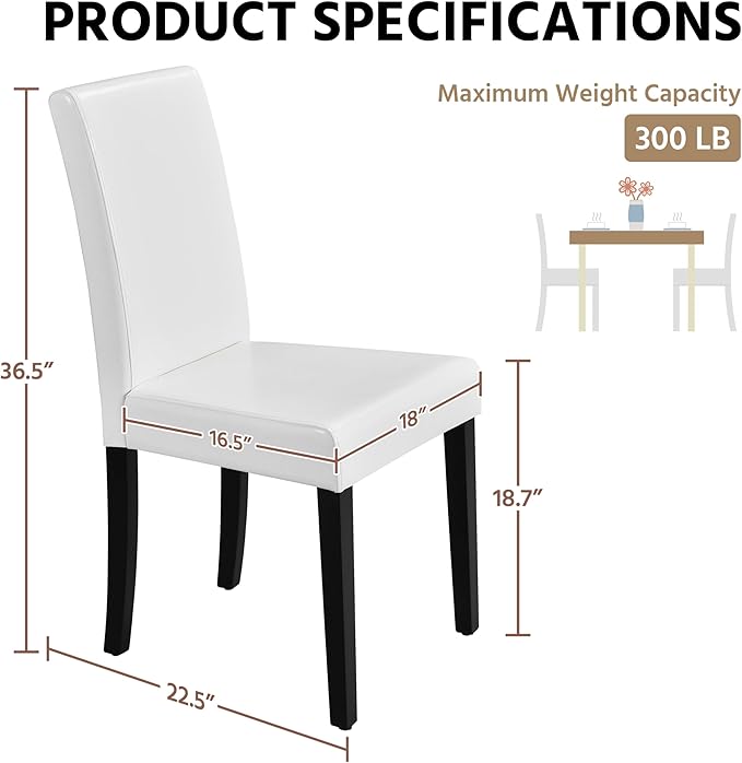 Yaheetech Dining Chairs Set of 6 Faux Leather Modern Dining Room Chairs with ...