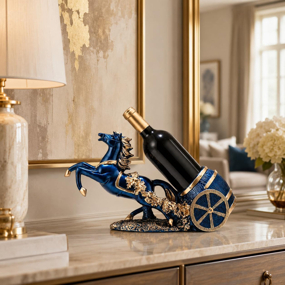 Small Horse Wine Bottle Holder Stand Countertop for Bar Accessories | Tableto...