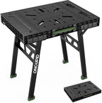 Express Folding Work Table, Easy Setup Portable Folding Work Table & Portable Folding Workbench, 34" W x 25" D x 31" H Lightweight Versatile Clamping Worktable for Garage/Wood Shop (Green)