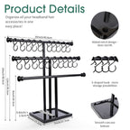 POVETIRE Headband Holder Stand Storage for Baby, 3 Tier Wooden Bow Organizer for Girls Hair Bows, Infant Hair Accessories Rack Display for Nursery Decor