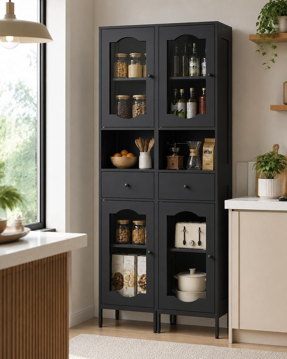 fineway 68"H x 16"W Tall Bathroom Storage Cabinet with Door & D...