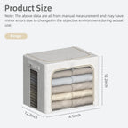 FHSQX 6 Pack Clothes Storage Bins,Ivory White, 16.5x12.2x12.2inch (40L) | ‎Portable, Large Clear Window, Stackable, Durable Handles, Foldable