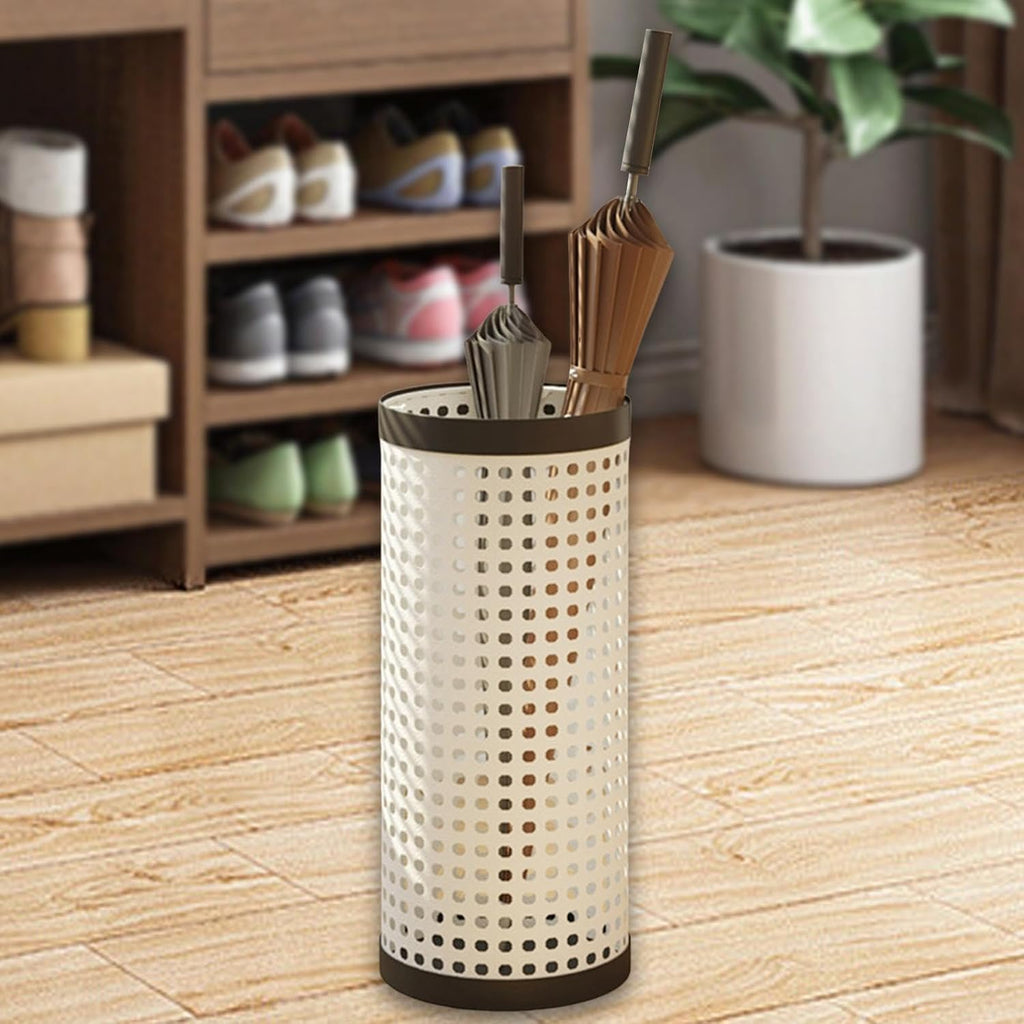 Umbrella Rack Decorative Canes Walking Sticks Holder Storage Bucket for Restaurant Hotel Office Doorway, Beige