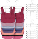 ZEDODIER 4 Pack Tank Top Hanger Space Saving, Bra Hangers for Closet Organizer, Hanging Bra Organizer Tank Tops Holder with 32 Hooks, Metal Closet Organizers and Storage Small Space Solutions, Silver