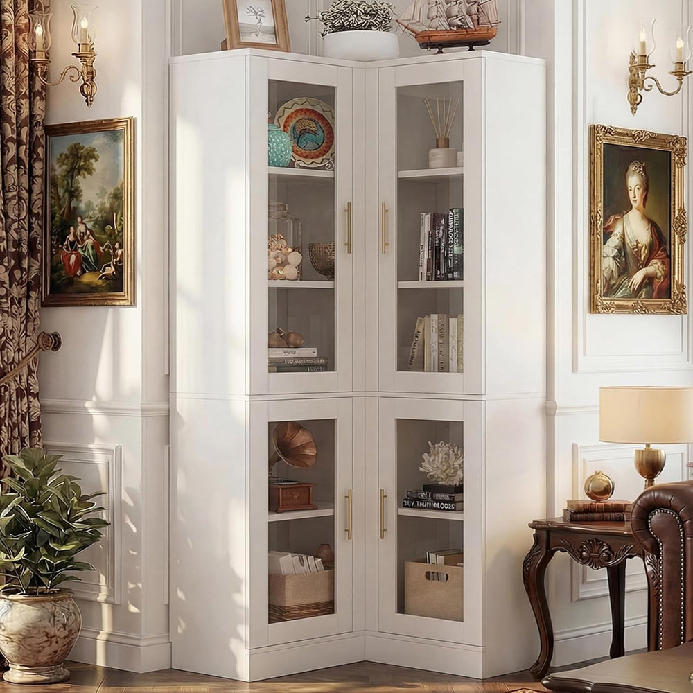 Armocity Corner Pantry Cabinet with Doors, 70" Tall Corner Storage Cabin...
