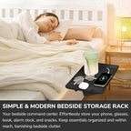 Bedside Shelf for Bunk Beds & Top Bunk, Clip On Nightstand with Cable Catch, White, 35lbs Capacity, College Dorm Room & Kids Room (Black)