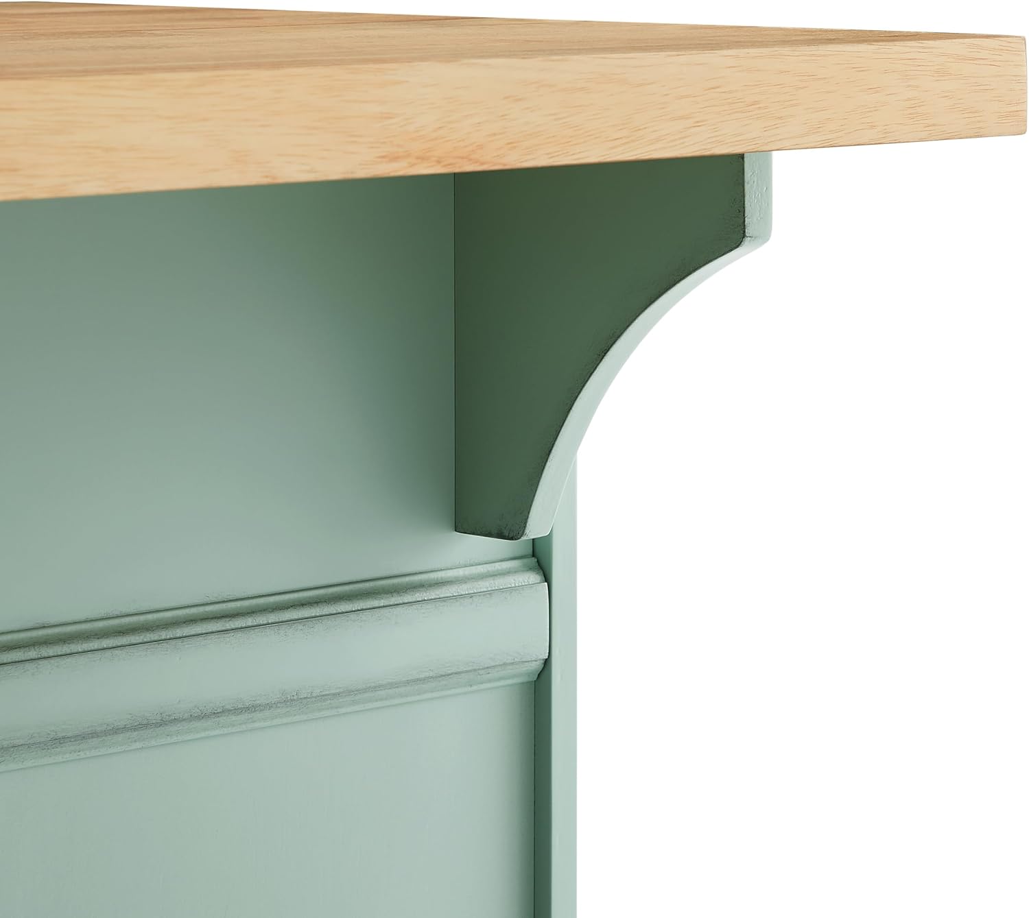Crosley Furniture Holbrook Traditional Kitchen Island Breakfast Bar Table with Counter-Height Seating, Distressed Seafoam Blue