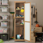 Outdoor Storage Cabinet, 62" Tall Thin Garden Cabinet with Adjustable Shelf and Weather-Resistant Design Farmhouse Accent Cupboard for Patio, Garden, Yard or Porch (18" L x 18" W x 62" H)