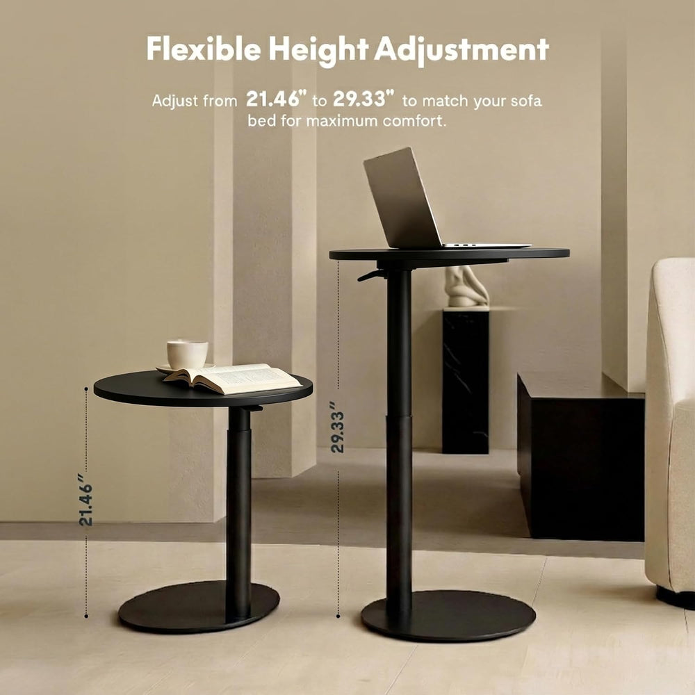 FLEXISPOT Adjustable Side Table, Round End Table for Couch & Bed, Stable ...