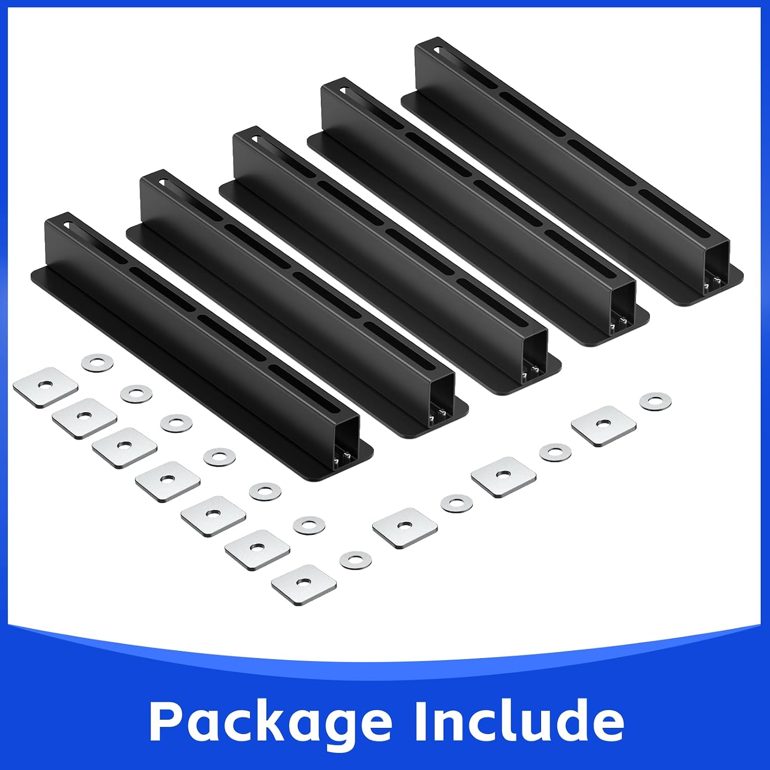 5 Pack Overhead Storage Rack, Ceiling Rack for Utility Bins Organization, Heavy Duty Garage Storage Supports Most Containers (for 4 Bins)