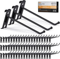 INCLY 6 Inch Gridwall Hooks, 60 Pack Heavy Duty Black Display Hooks for Grid Wall Panels, Gridwall Accessory for Storage Display Clothes in Retail Shop Garage