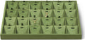 Velvet Necklace Display Tray, Stackable 24 Grid Insert Pendant Necklaces Storage Holder Plate, Jewelry Retail Countertop Organizer (Olive Green)