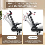 Ergonomic Swivel Task Chair High Back Home Desk Chair Computer Office Chair Mesh Rolling Work Chairs with Headrest and Lumbar Support Black