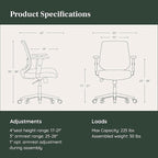 Branch Daily Chair - Computer Office Chair with Swivel, Lumbar Rest, and Adjustable Armrests - Sustainable, Stylish Mesh, & Adjustable Armrests - Comfortable Seating for Improved Posture - Green