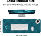 Non-Slip Desk Pad, Mouse Pad, Waterproof PU Leather Desk Protector, Large Desk Blotter, Easy Clean Laptop Desk Writing Mat for Work/Home/Decor(Dark Green 31.5" x 12")