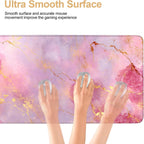 Elegant Pink Rose and Gold Marble Mouse Pad –35.43" x 15.75" Extended Desk Mat with Abstract Floral Design – Luxurious Non-Slip Surface for Office & Home Decor