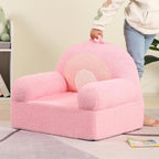 MOMCAYWEX Comfy Toddler Chair, Snuggly Kids Armchair, Pink Rainbow