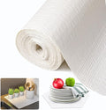 Beautysaid Shelf and Drawer Liner for Kitchen Cabinet, Non Adhesive Non Slip Shelf Paper Waterproof Washable Thickened for Dresser Pantry Shelve Bathroom Protector Liner(White,18 in x 10 FT)
