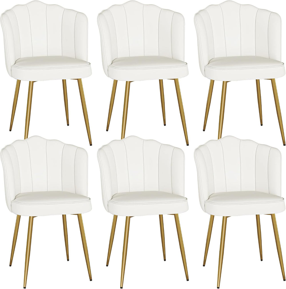 VECELO Velvet Dining Chairs Set of 6, Modern Upholstered Kitchen Chairs with ...