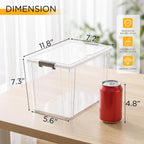 Citylife 6Packs 7.8Qt Plastic Storage Bins with Lids, Clear Organizer | Stackable totes Containers for Craft Supplies, Documents,Garage,Toys,Office and Classroom