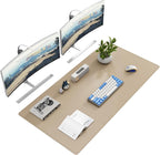 DAWNTREES Desk Mat Protector,PU Leather Desk Pad,Non Slip, Large Mouse Pad and Keyboard Mat, Waterproof Writing Pad for Office and Home (Beige,47.2''x23.6'')