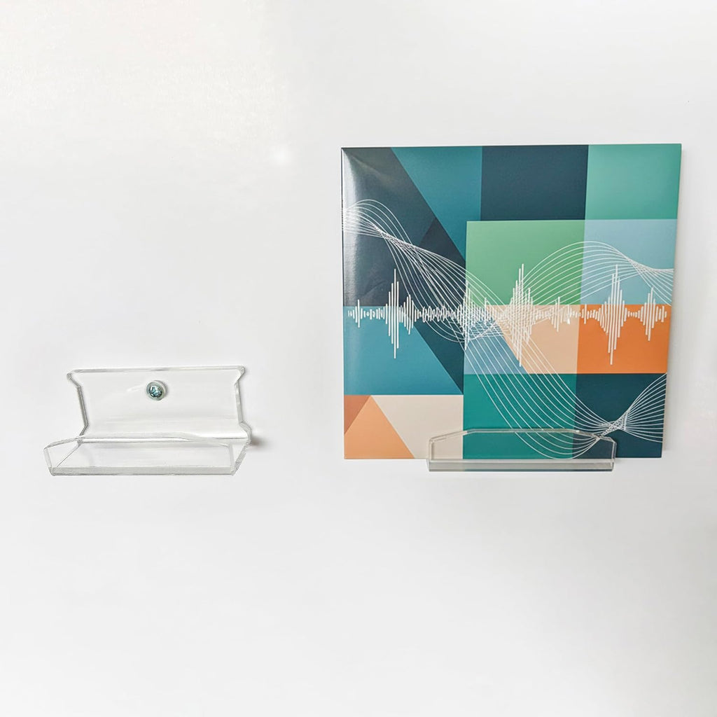 Clear Acrylic CD Wall Mount Display – Floating Compact Disc Holder hanger with Single-Screw Installation – Minimalist Wall Storage Organizer for Music Collections and Collectors