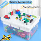 Creahaus 16L Organizers and lego storage Box with Removable Tray and lego building tray kids storage boxes Craft Box for Lego Art, Playdoh, Tool, Craft, Toy(Clear)