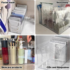 3 Pack Acrylic Belt Organizer Clear Stackable Belt Storage Holder Purse Organizer for Closet - 5 Compartments with Removable Dividers,Display Case Pantry Cabinet Organizers for Ties,Socks,Underwear