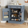 Modern Freestanding Kitchen Pantry,Buffet Food Storage, Coffee Bar Cabinet with Drawer, 2 Adjustable Shelves and 2 Door Shelves for Dining, Kitchen Gray