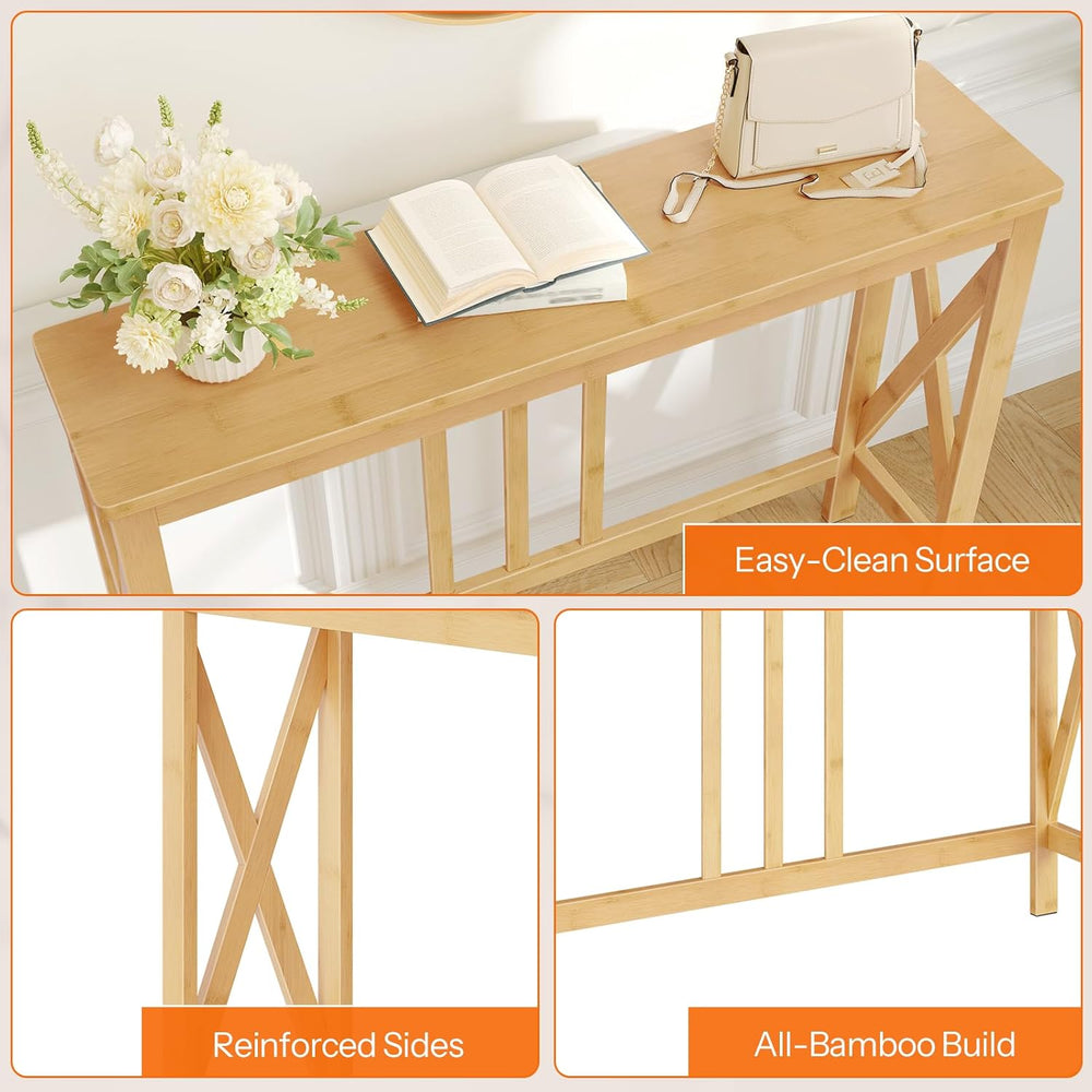 HOOBRO Narrow Console Table, Sofa Table for Entrance, 39.4" Long Entrywa...
