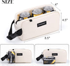 Cerbonny Mini Cooler Bag, Freezable Lunch Bag & Snack Bag, Insulated Bag for Travel/Work/School, Small Cooler Lunch Box with Detachable Gel Packs, Beige, 180 Cubic Inches