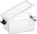 Superio Clear Storage Bins with Lids, Stackable Storage Box with Latches and Handles, Extra Small, 6 Pack 1.75 Quart