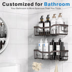EUDELE Shower Caddy 2 Pack, Adhesive Organizer for Bathroom Storage&Home Decor&Kitchen organizers and storage, No Drilling, Large Capacity, Rustproof Stainless Steel Organizer, Decor Sets