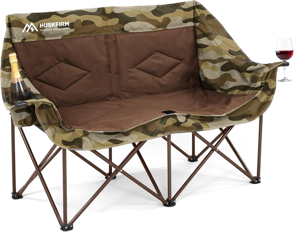 Double Camping Chairs Oversized Loveseat - 2 Person Camping Chair Portable La...