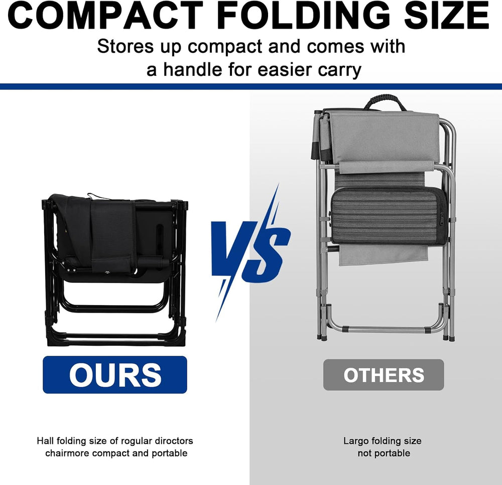 Romswi 2Pack Director Chairs for Outdoor, Folding Camping Chair, Compact Dire...