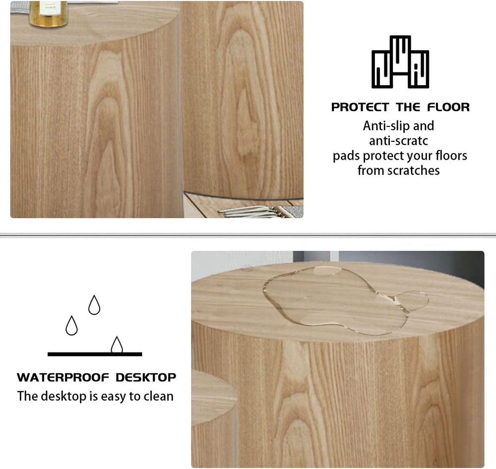 Small Wood Side Table Round Nesting End Table Coffee Tables Nesting Tables Se...