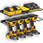 UNITEDPOWER Wall Mounted Drill Rack & Tool Shelf, Power Tool Organizer Holder, Heavy Duty Utility Storage Rack for Cordless, Battery Powered Hand Tools, Workshop, Shed, Garage