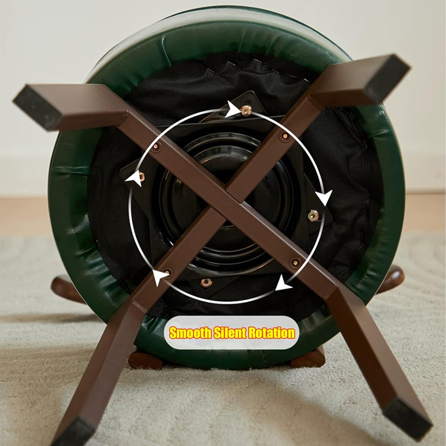 Work Vanity Chair, Swivel Stools, Vintage Upholstered Chairs, Widen The Large Seat Surface, for Pub Coffee Home Dinning Kitchen Island(Green)