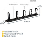 StarTech.com 1U 19" Cable Management Organizer - D Ring Hook Network/Server Rack Cord Manager - Data Center Horizontal Wire Panel with Passthrough Holes w/Mounting HW - EIA/ECA-310-E (CABLMANAGERH)
