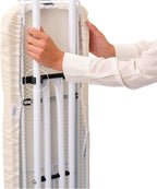 Brabantia Size A Compact Small Ironing Board (43x12 in) 7 Height Options, Adjustable Steam Iron Rest Holder (Fresh Breeze) Non-Slip Feet, Anti-Collapse Child Locks