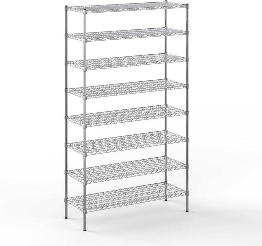 18" Deep x 48" Wide x 86" Height Wire Shelving Kit | 8-Tier | NSF Commercial Storage Rack Unit