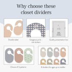Eli with Love Baby Closet Dividers (Gingham) - Ideal Baby Clothes Dividers – Organize Nursery Closet Hangers by Size/Age