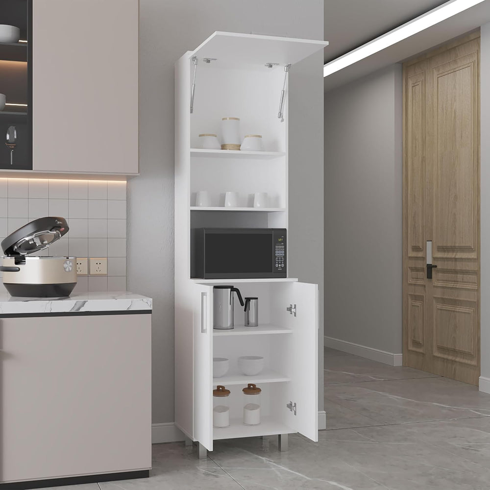 21.7" D*15.4" D*80.3" H Corner Freestanding Kitchen Pantry wit...