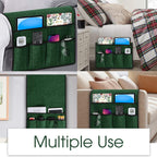 Joywell Chair Remote Holder for Couch Recliner Armrest Organizer Non Slip Sofa Armchair Caddie with 6 Pocket Storage for Magazine, Tablet, Phone, iPad, Dark Green