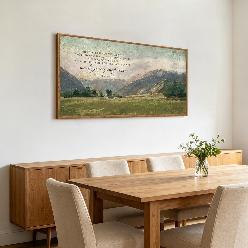 Aurlan Numbers 6:24-26 May the Lord Bless You Framed Wall Art 40x20 Inch