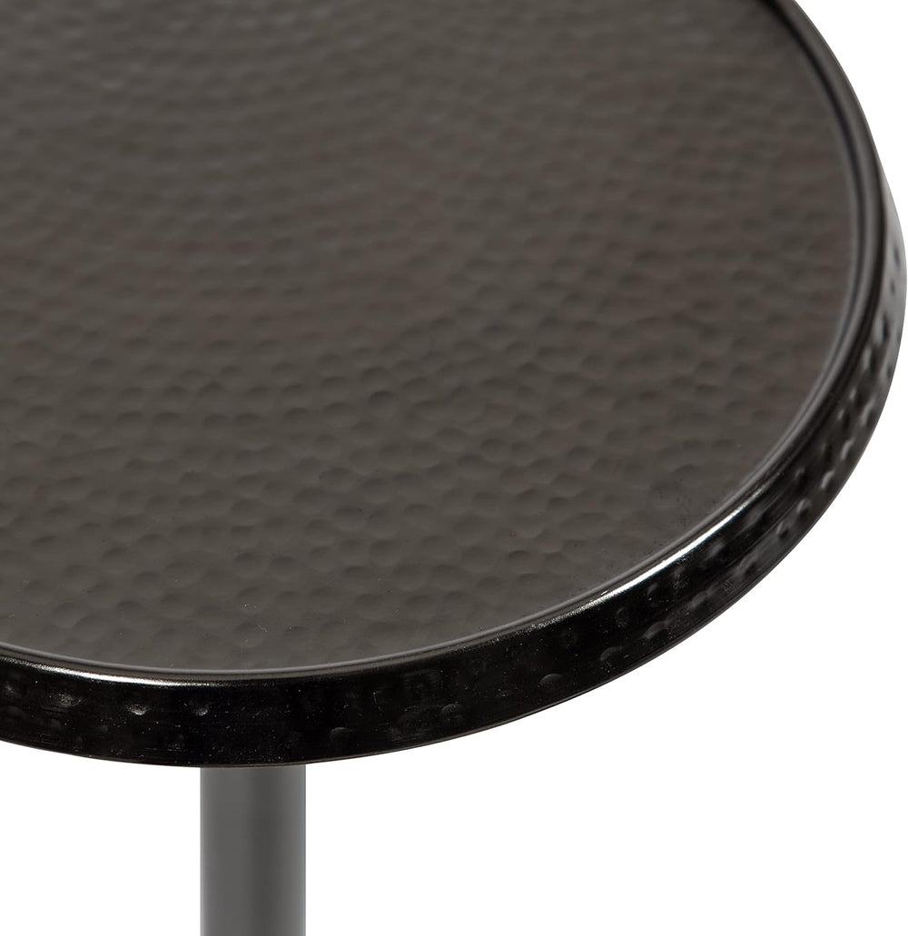 Kate and Laurel Sanzo Modern Pedestal Side Table; 9 x 9 x 23; Pewter; Decorat...