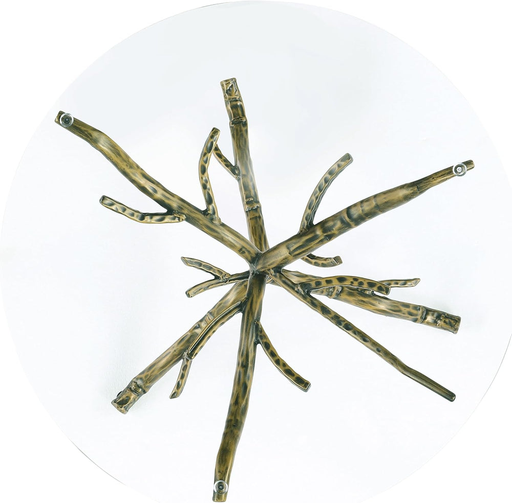 24/7 Shop at Home Lalia Modern Round End Table with Nature-Inspired Branch Ba...