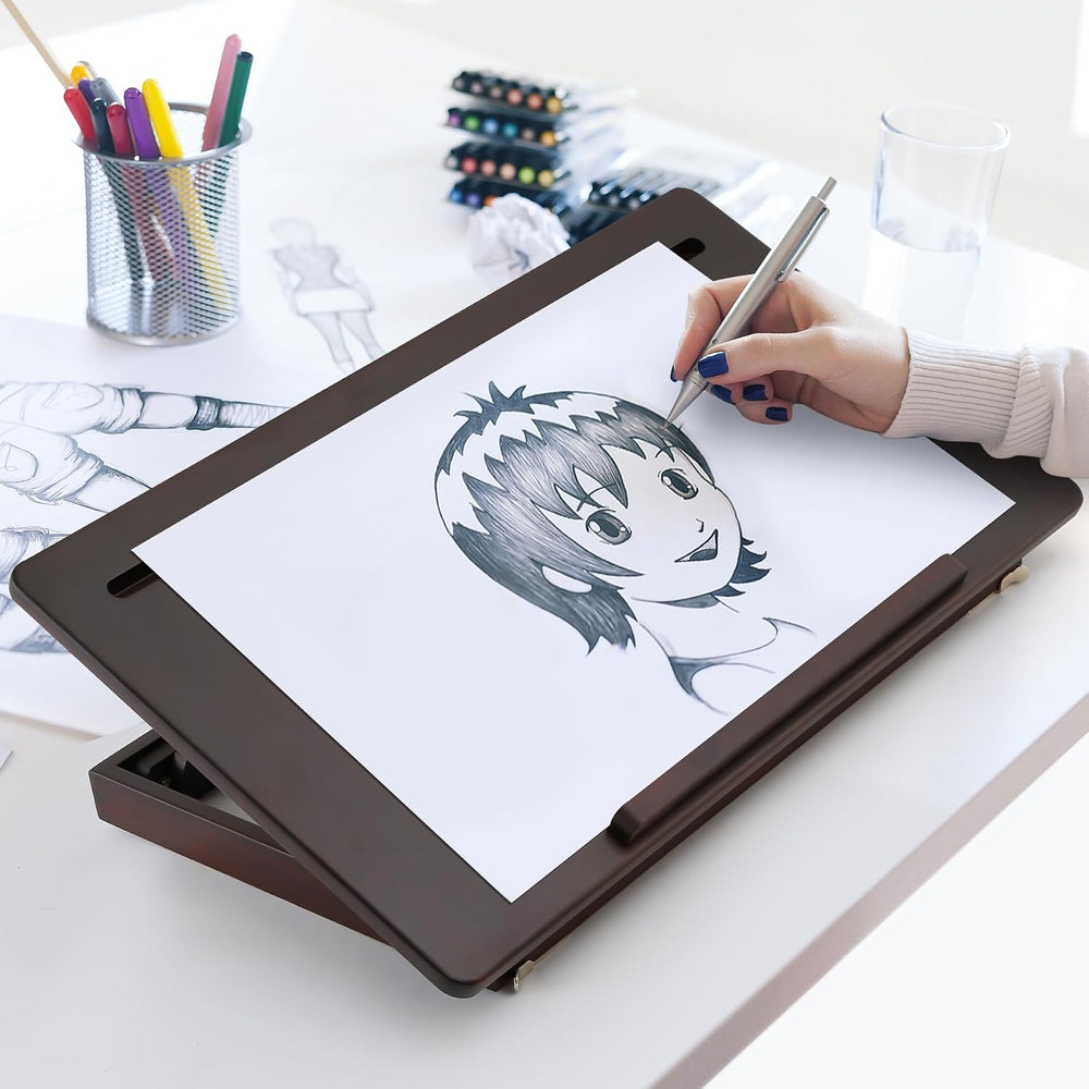 Nnewvante Drawing Table, Foldable Drafting Desk, Adjustable Height & Angl...